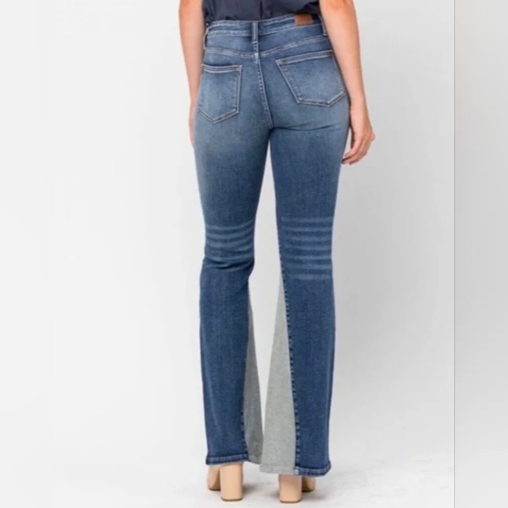 Judy Blue Flare Fit Inseam Panel High Rise Jeans Size 11/30. - Picture 2 of 15